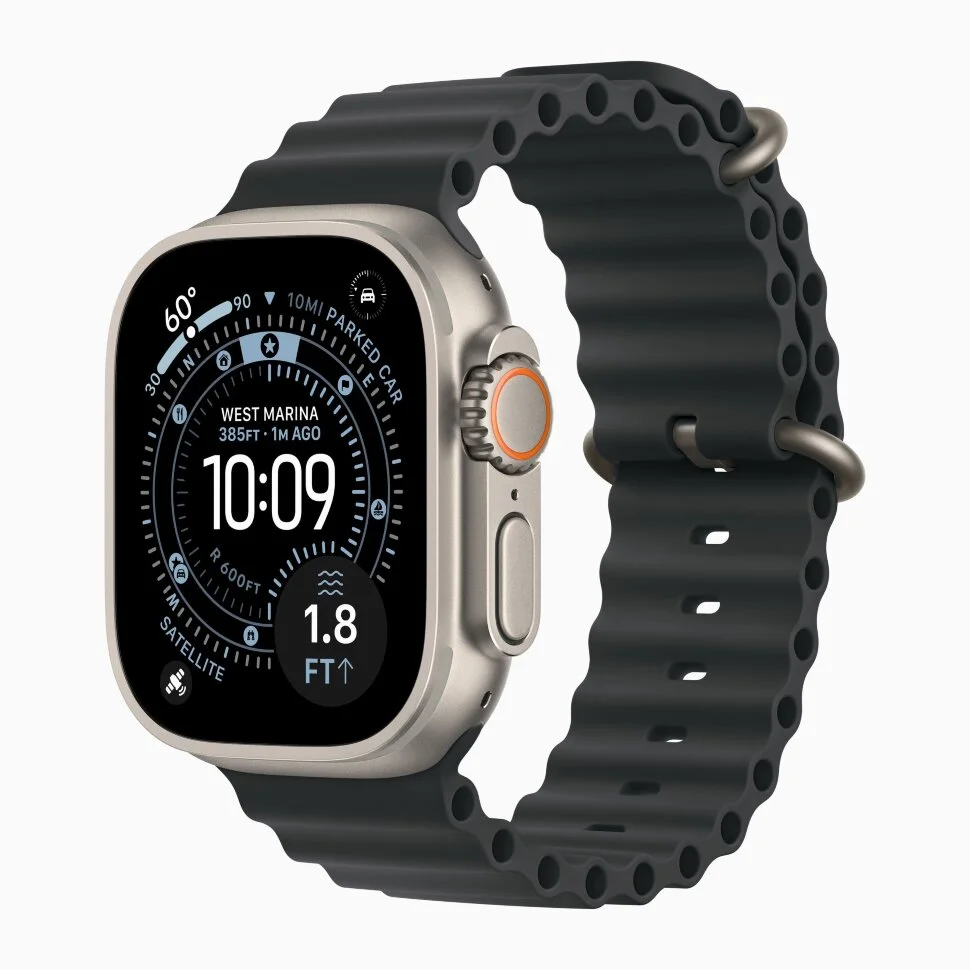 Смарт-часы Apple Watch Ultra 3, 49 мм, ремешок Ocean Band, Натуральный титан / Natural Titanium