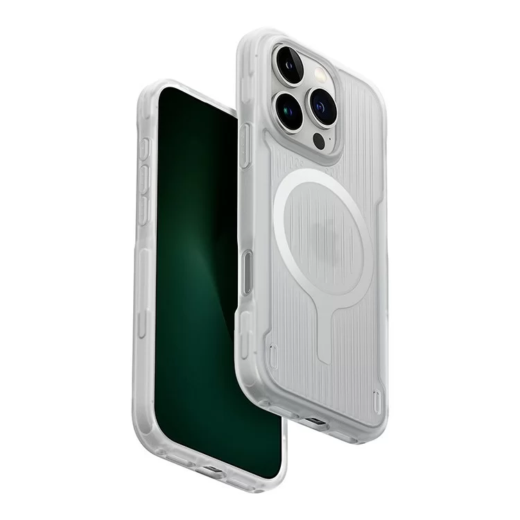 Чехол Uniq Combat Lume для iPhone 16 Белый светящийся (MagSafe)