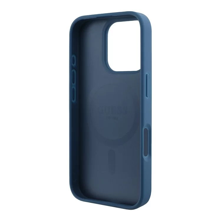 Чехол Guess PU 4G Stripes Hard Blue (MagSafe) для iPhone 16 Pro