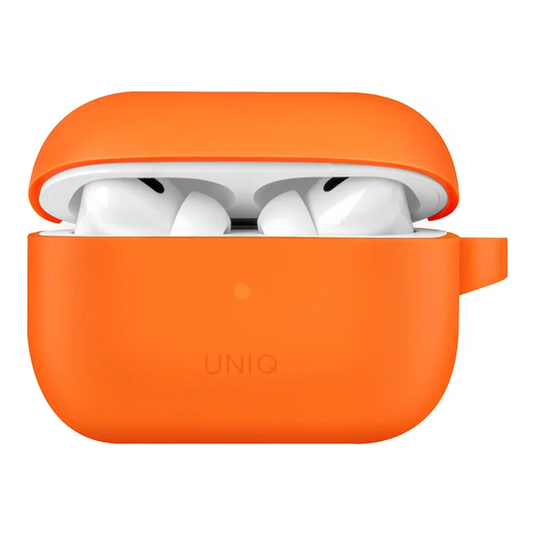 Чехол Uniq Vencer Silicone с карабином и ремешком для AirPods Pro 2 Оранжевый