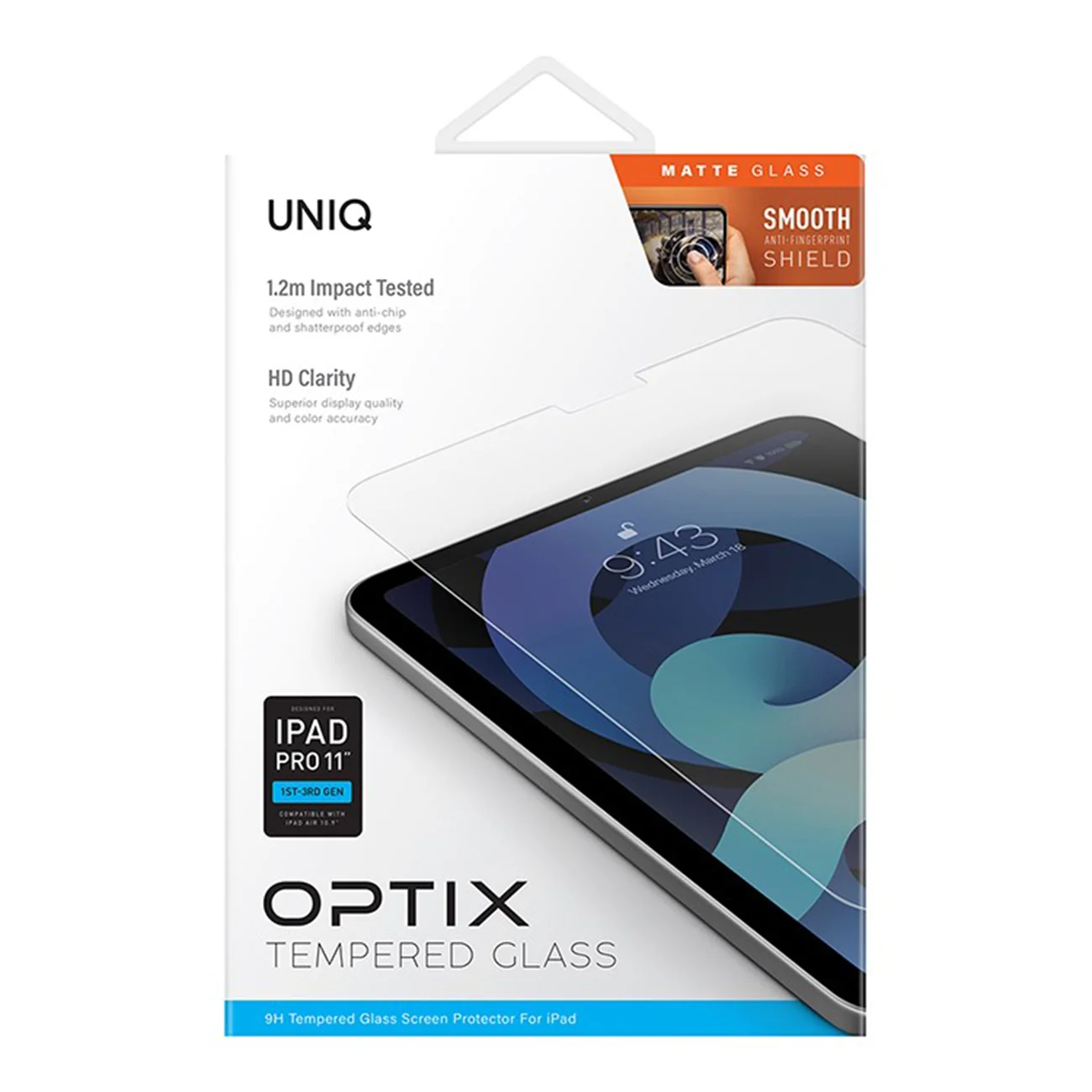 Стекло защитное Uniq для iPad Pro 11 (2018/2021/2022) / Air 10.9 (2020/2022) OPTIX Clear