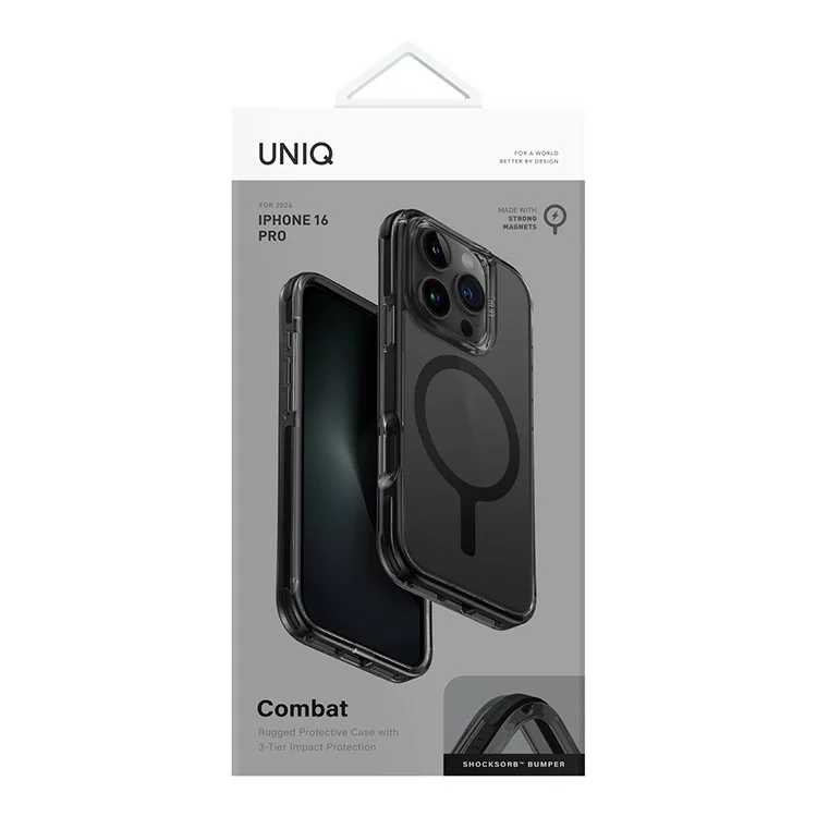 Чехол Uniq Combat Life для iPhone 16 Чёрный (MagSafe)