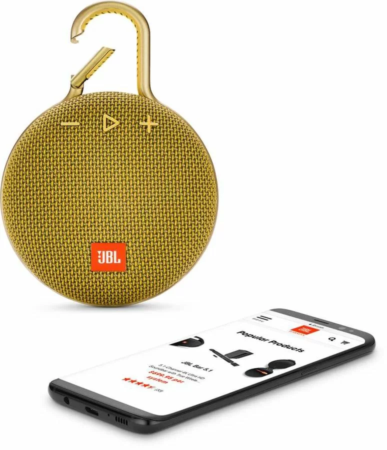 Портативная акустика JBL Clip 3, жёлтый