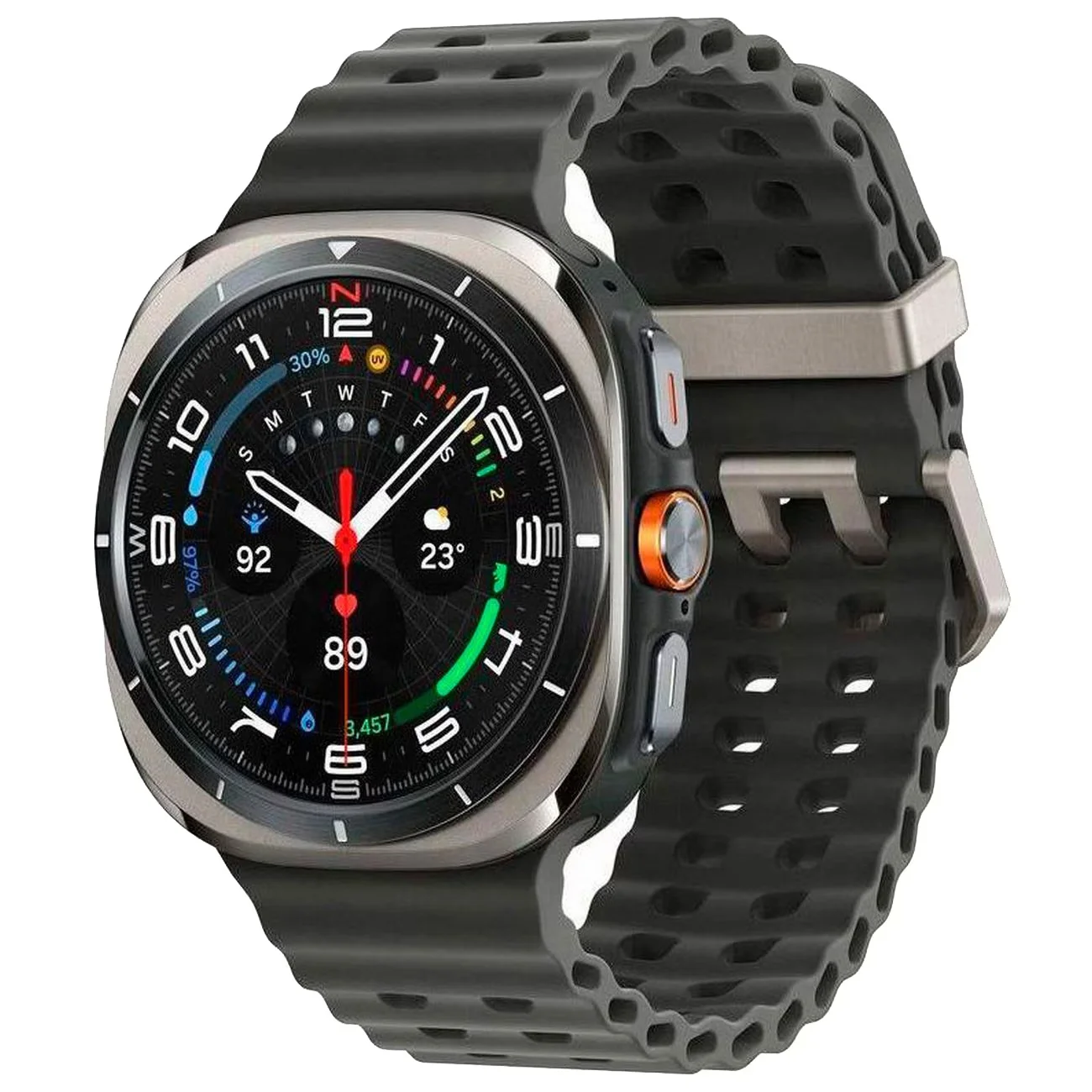 Умные часы Samsung Galaxy Watch Ultra 47 мм Wi-Fi + LTE, Серебристый титан, Ремешок черный