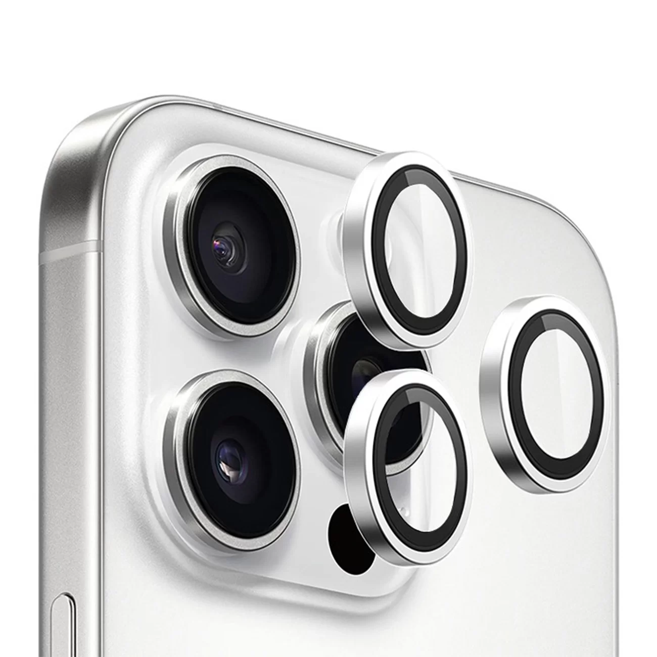 Защитное стекло BlueO Camera Lens Armor Aluminum Silver для iPhone 16 Pro/16 Pro Max Защитное стекло BlueO Camera Lens Armor Aluminum Silver для iPhone 16 Pro/16 Pro Max