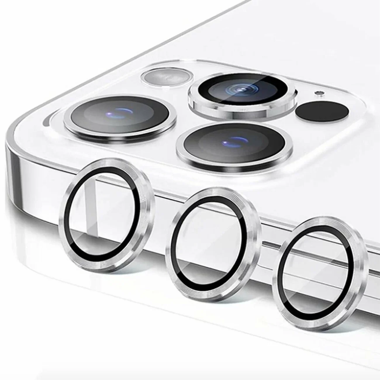 Защитное стекло BlueO Camera Lens Armor Aluminum Silver для iPhone 16 Pro/16 Pro Max Защитное стекло BlueO Camera Lens Armor Aluminum Silver для iPhone 16 Pro/16 Pro Max