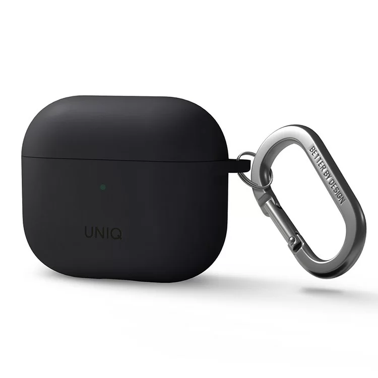 Чехол Uniq NEXO Liquid Silicone с карабином и спортивными крючками для AirPods 3 Серый