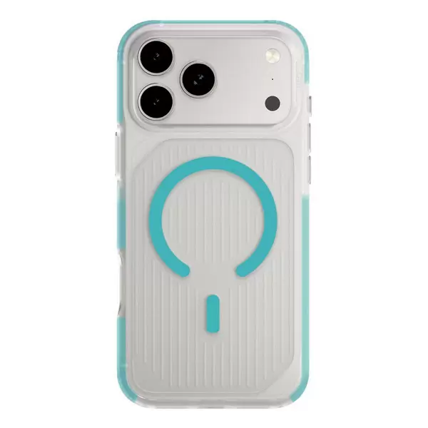 Чехол Uniq Combat Active для Apple iPhone 17 Pro, Frost Clear/Turquoise (матовый прозрачный/бирюзовый), MagSafe
