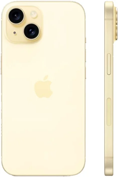 Смартфон Apple iPhone 15, Dual: nano SIM + eSIM, 128 ГБ, желтый