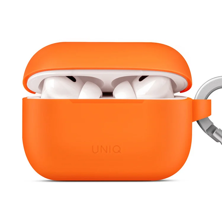 Чехол Uniq Vencer Silicone с карабином и ремешком для AirPods Pro 2 Оранжевый