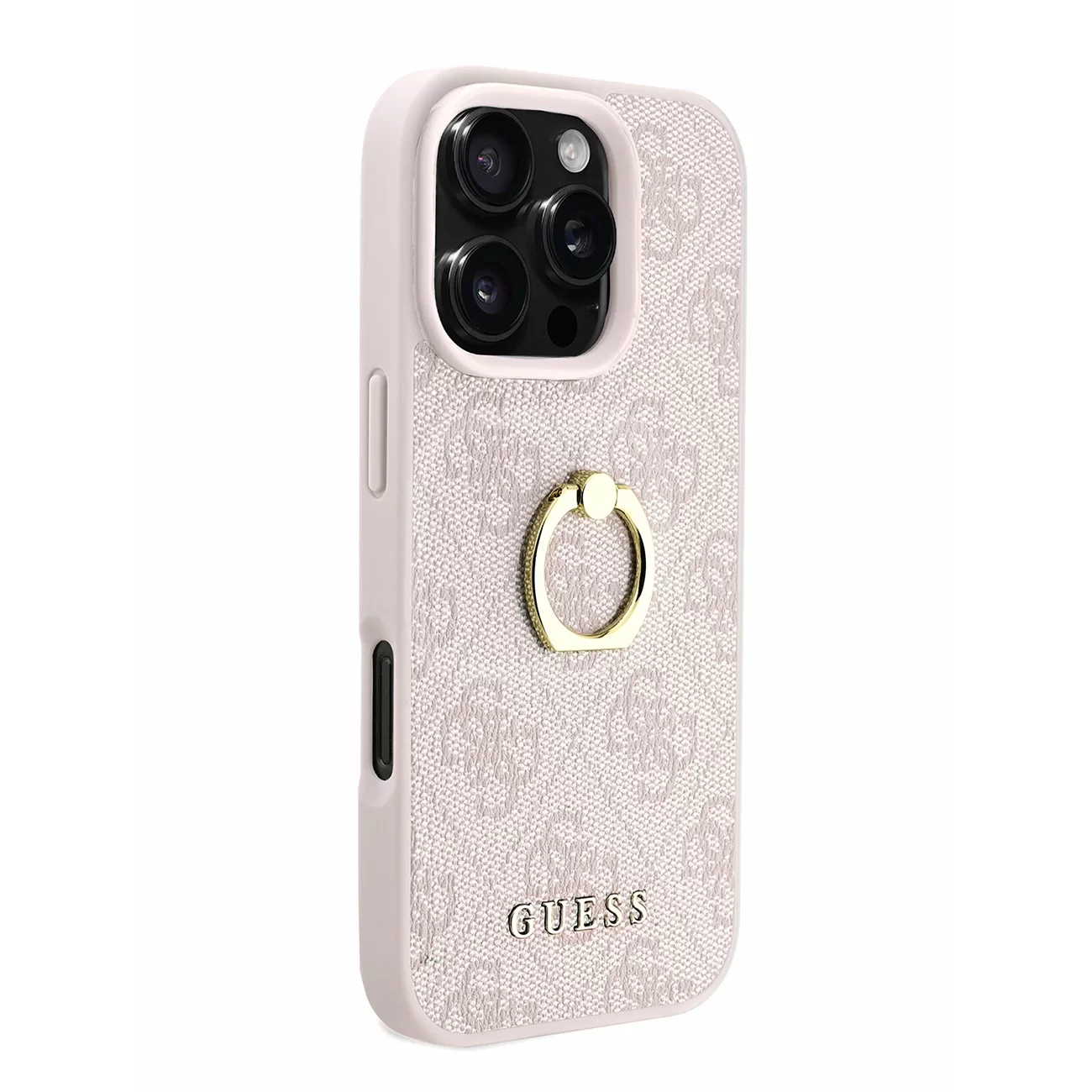 Чехол Guess PU 4G + Ring Hard Pink для iPhone 16 Pro