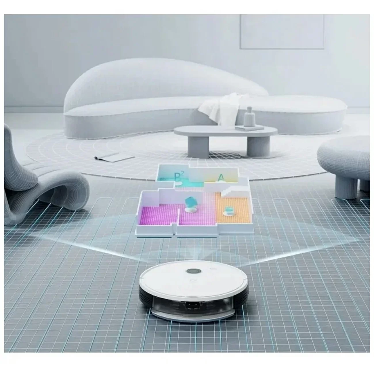 Робот-пылесос Yeddi Vac Station, белый Робот-пылесос Yeddi Vac Station, белый