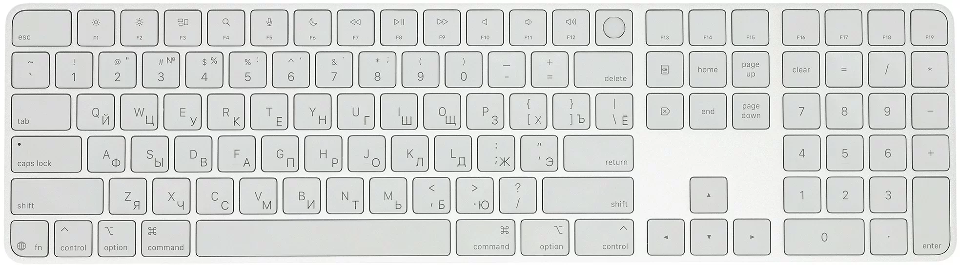 Клавиатура, Apple Magic Keyboard Touch ID, белая Клавиатура, Apple Magic Keyboard Touch ID, белая