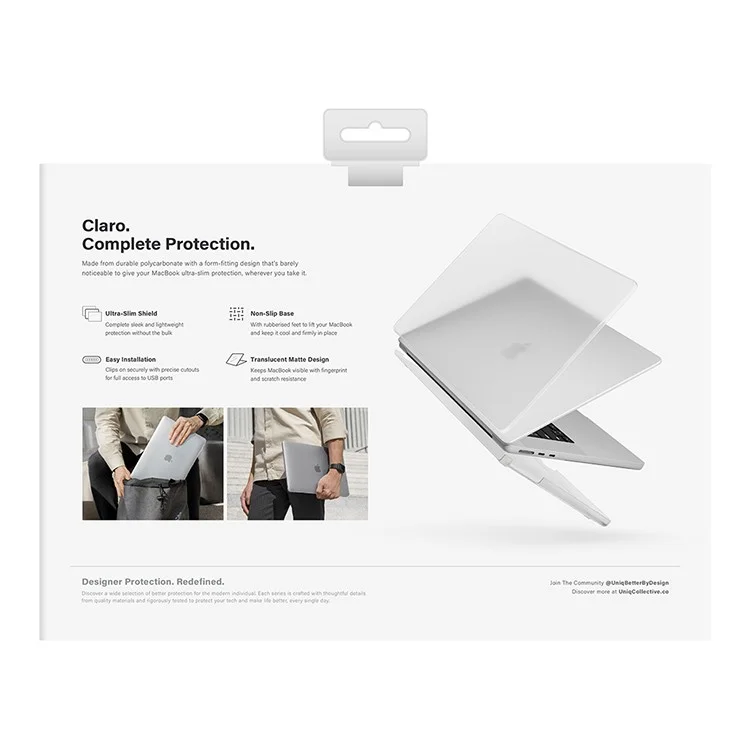 Чехол Uniq HUSK Pro Claro для MacBook Air 13 (2022 M2) Матовый прозрачный