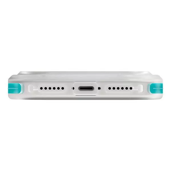 Чехол Uniq Combat Active для Apple iPhone 17 Pro, Frost Clear/Turquoise (матовый прозрачный/бирюзовый), MagSafe