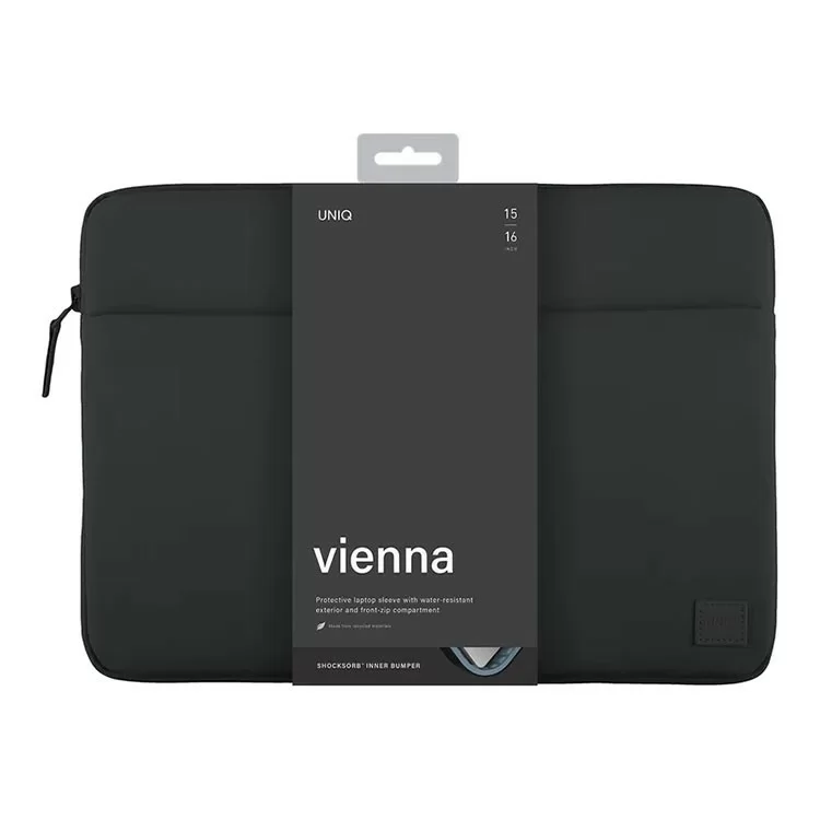 Чехол Uniq Vienna RPET Fabric с ShockSorb для ноутбуков 16" Полуночный чёрный