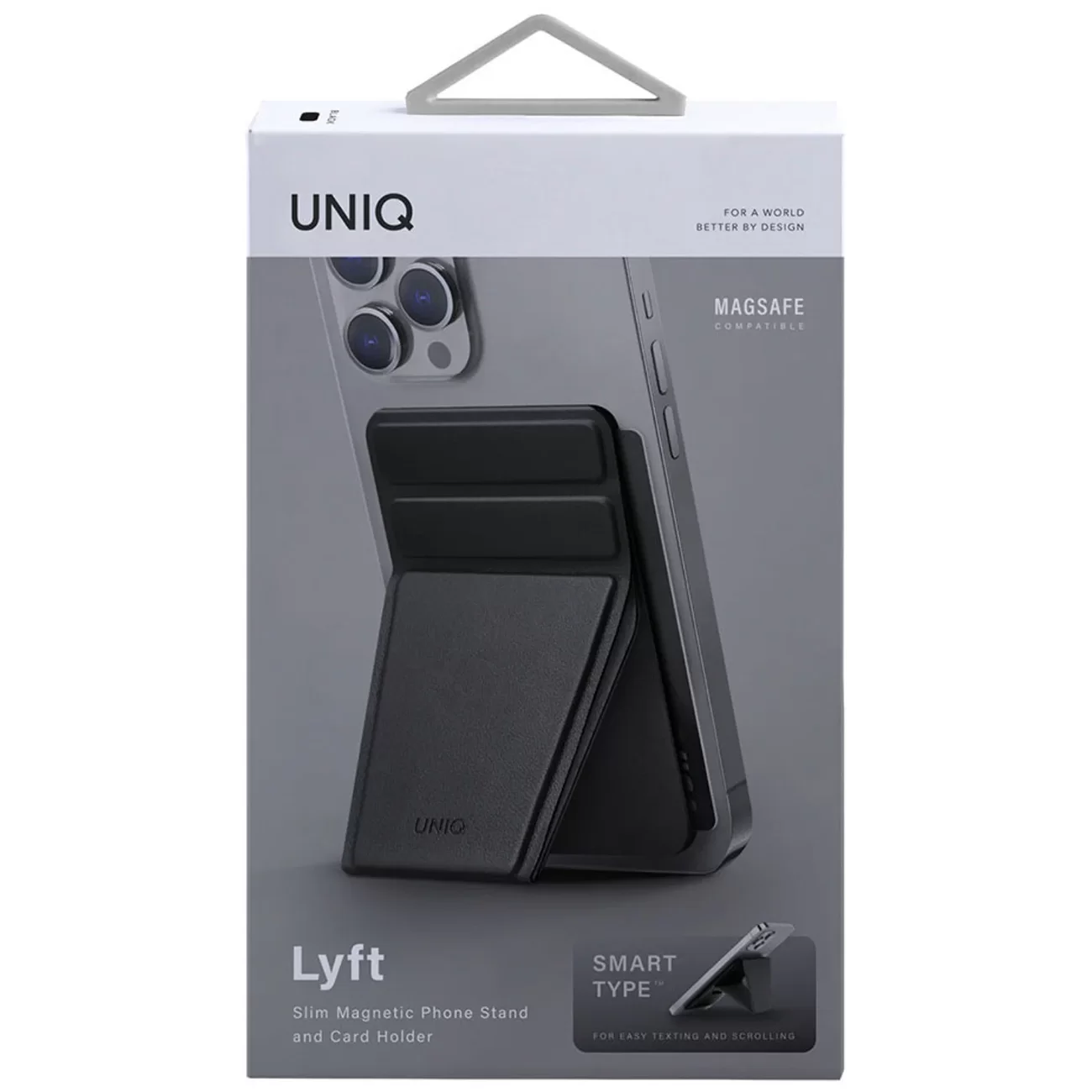 Магнитный бумажник Uniq LYFT с подставкой Black Apple Magsafe 12/13/14/15/16