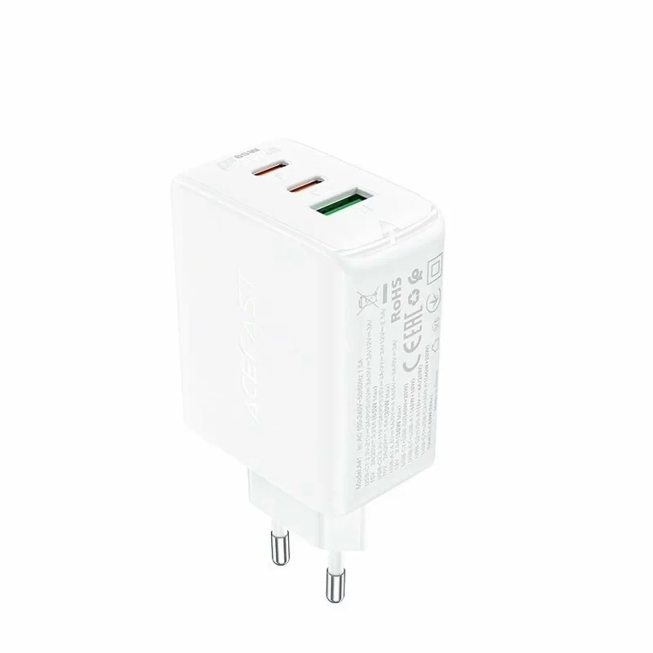 Сетевое зарядное устройство AceFast A41, 65 Вт, 2×USB-C + USB-A