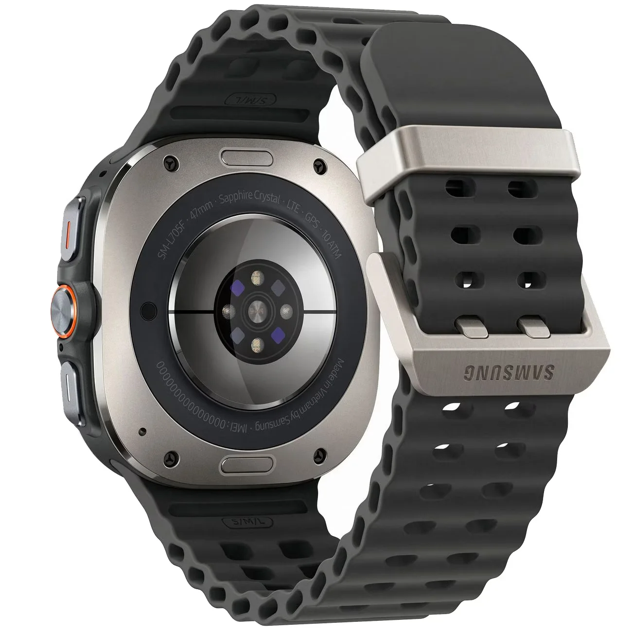 Умные часы Samsung Galaxy Watch Ultra 47 мм Wi-Fi + LTE, Серебристый титан, Ремешок черный