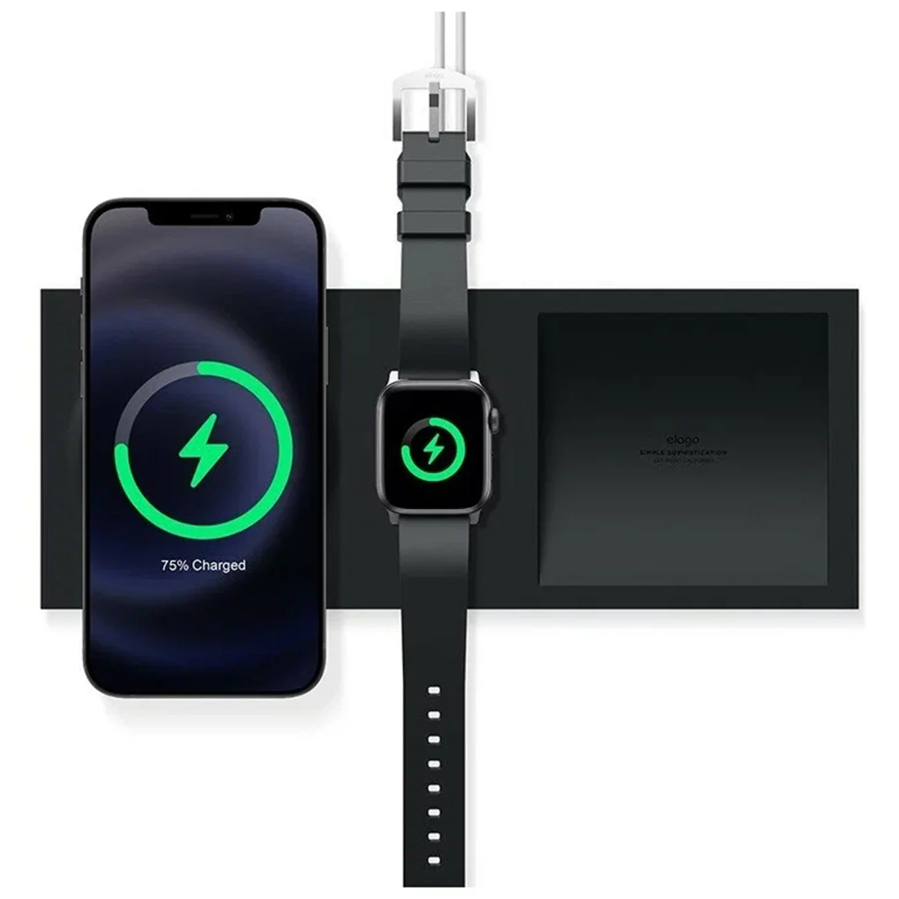 Стенд для зарядки Elago MagSafe Tray Duo для iPhone и Apple Watch, черный