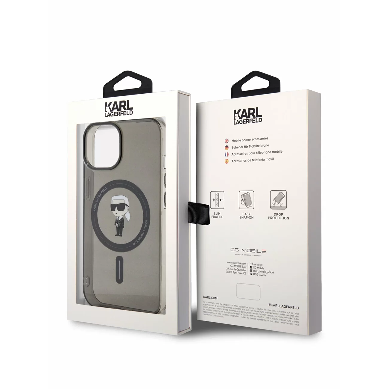 Чехол Lagerfeld Liquid Silicone NFT Karl Head Hard Black (MagSafe) для iPhone 15 Pro Max
