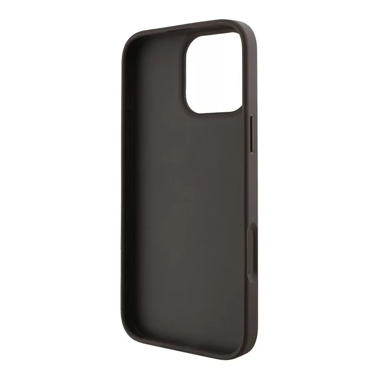 Чехол Guess PU 4G Bottom Stripe Metal Logo Hard Brown для iPhone 16 Pro