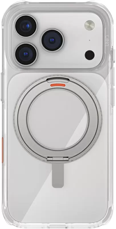 Чехол Uniq Swivix с поворотной подставкой 360° для Apple iPhone 17 Pro, Lucent Clear (прозрачный), MagSafe