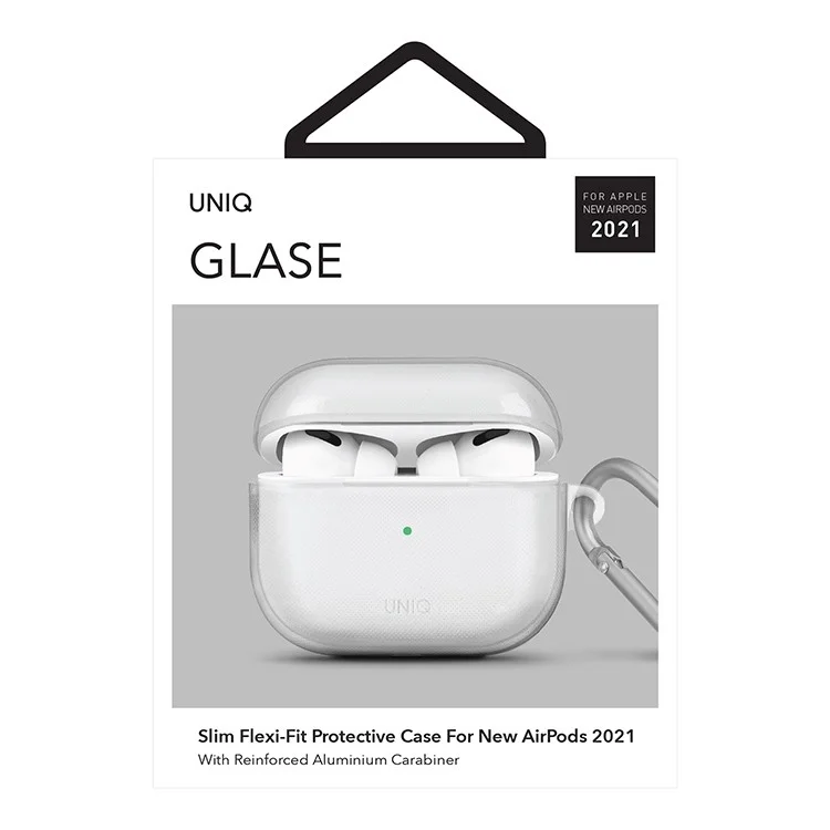 Чехол Uniq Glase TPU с карабином для AirPods 3 Прозрачный