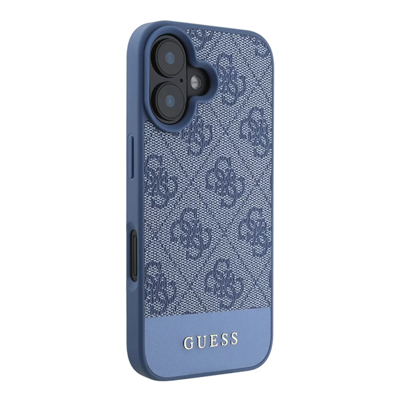 Чехол Guess PU 4G Bottom Stripe Metal Logo Hard Blue для iPhone 16