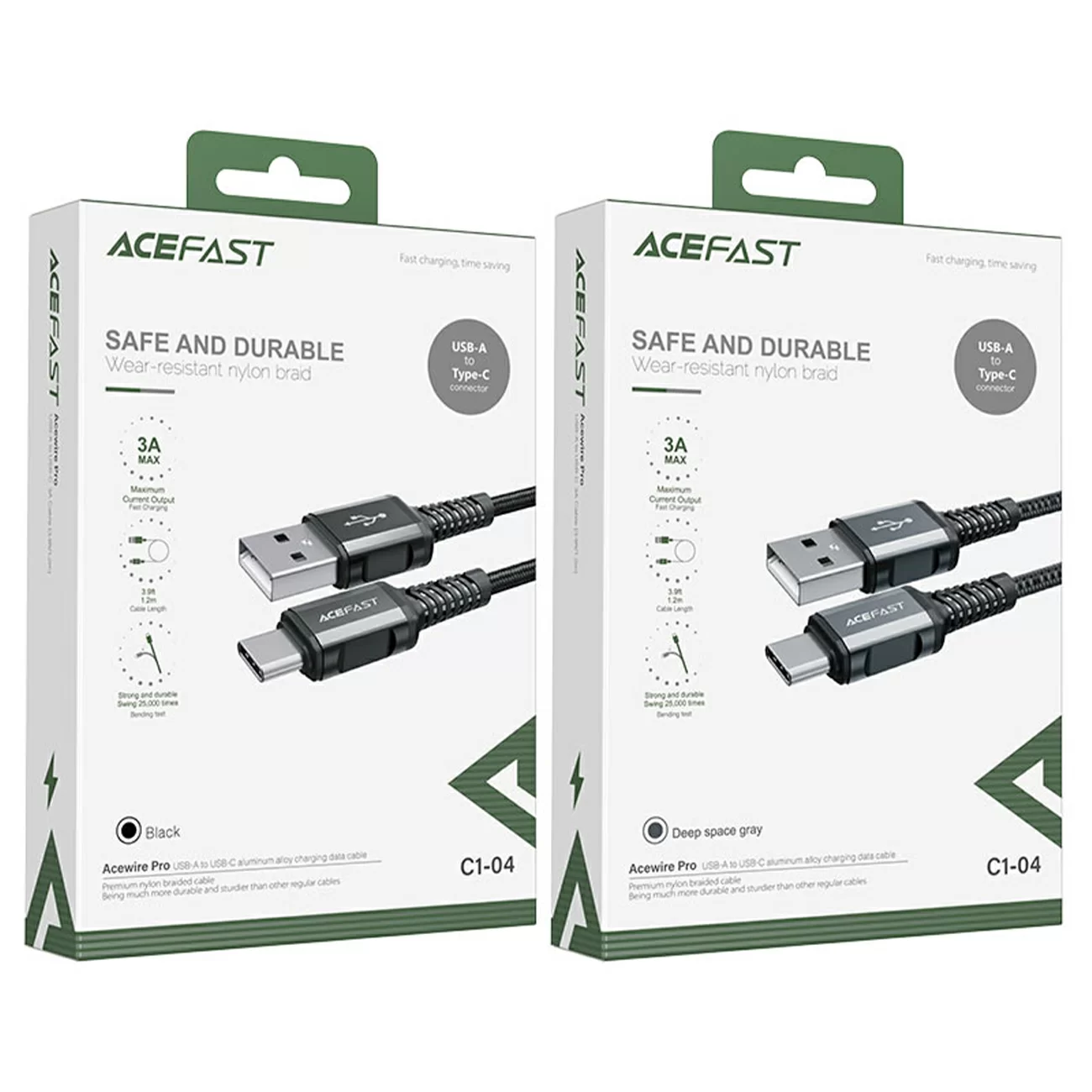 Кабель AceFast USB - Type-C, 1.2 м, C1-04 Кабель AceFast USB - Type-C, 1.2 м, C1-04