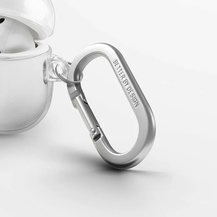 Чехол Uniq Glase TPU с карабином для AirPods 4 Прозрачный