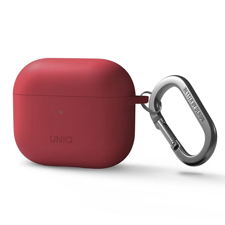 Чехол Uniq NEXO Liquid Silicone с карабином и спортивными крючками для AirPods 3 Коралловый