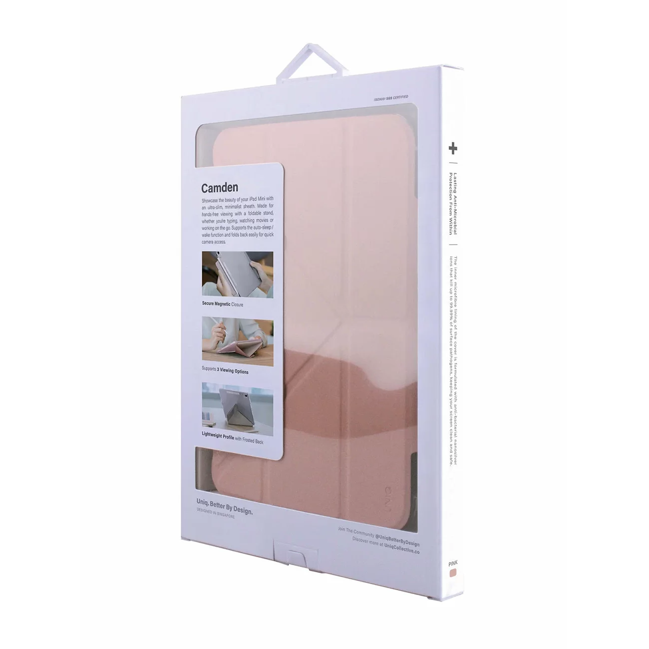 Чехол Uniq для iPad 10.2 (2019/2020) Camden Anti-microbial Pink