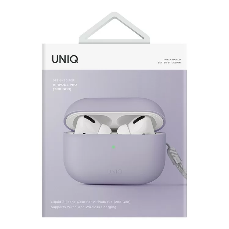 Чехол Uniq LINO Liquid Silicone для AirPods Pro 2 Фиолетовый