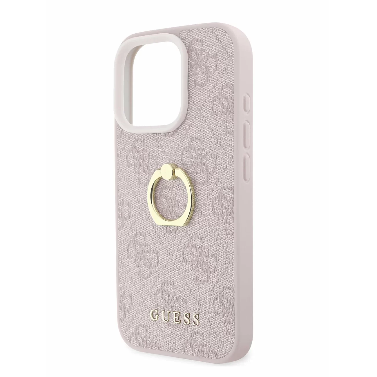 Чехол Guess PU 4G + Ring Hard Pink для iPhone 16 Pro