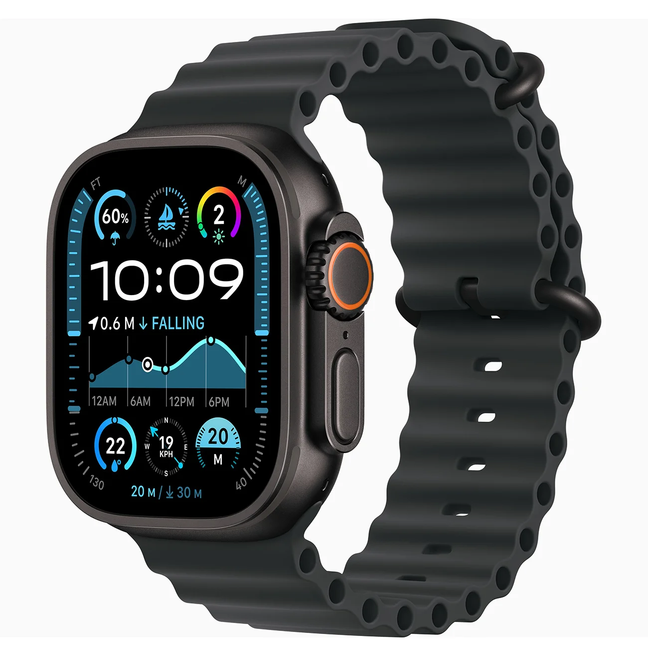Умные часы Apple Watch Ultra 2 Black Tiatanium, Ocean Band, Black, 49 мм
