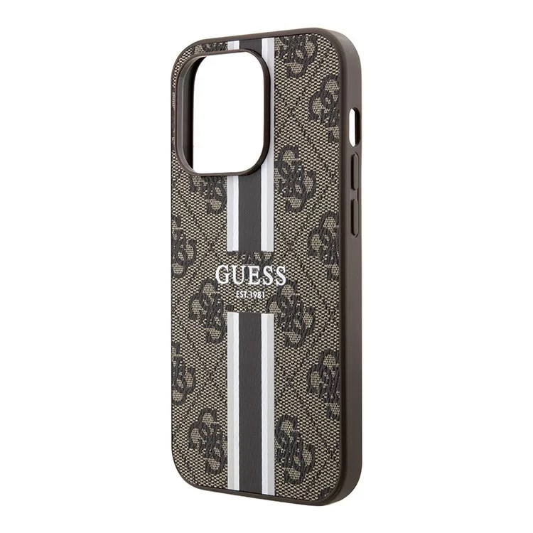 Чехол Guess PU 4G Stripes Hard для iPhone 15 Pro Коричневый