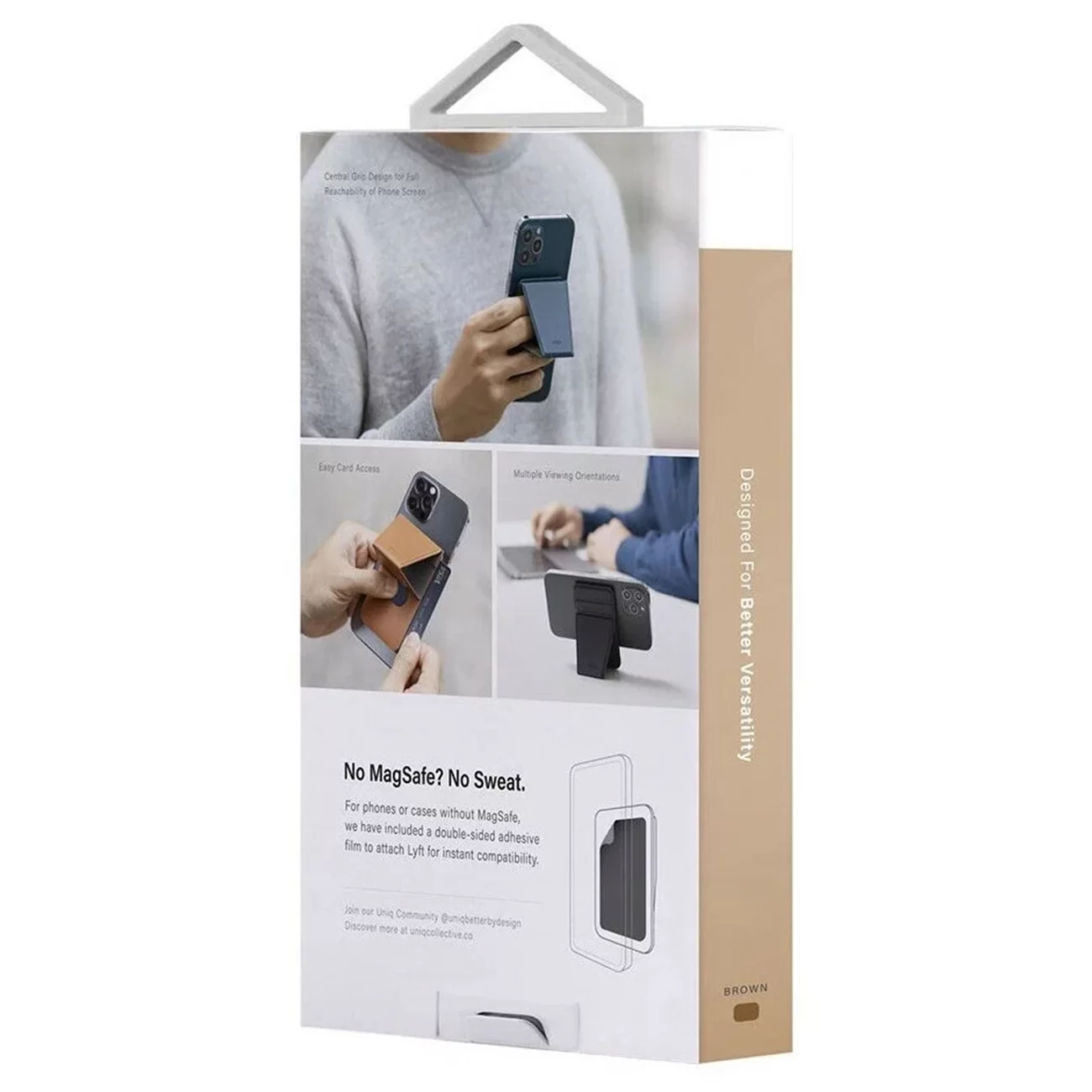 Магнитный бумажник Uniq LYFT с подставкой Brown Apple Magsafe 12/13/14/15/16