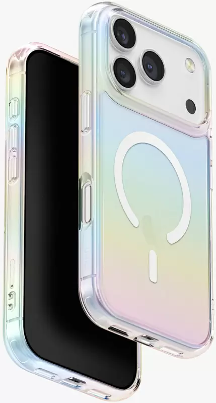 Чехол Uniq Iridescia (holographic) для Apple iPhone 17 Pro, Holo Quartz (голографический кварц), MagSafe Чехол Uniq Iridescia (holographic) для Apple iPhone 17 Pro, Holo Quartz (голографический кварц), MagSafe