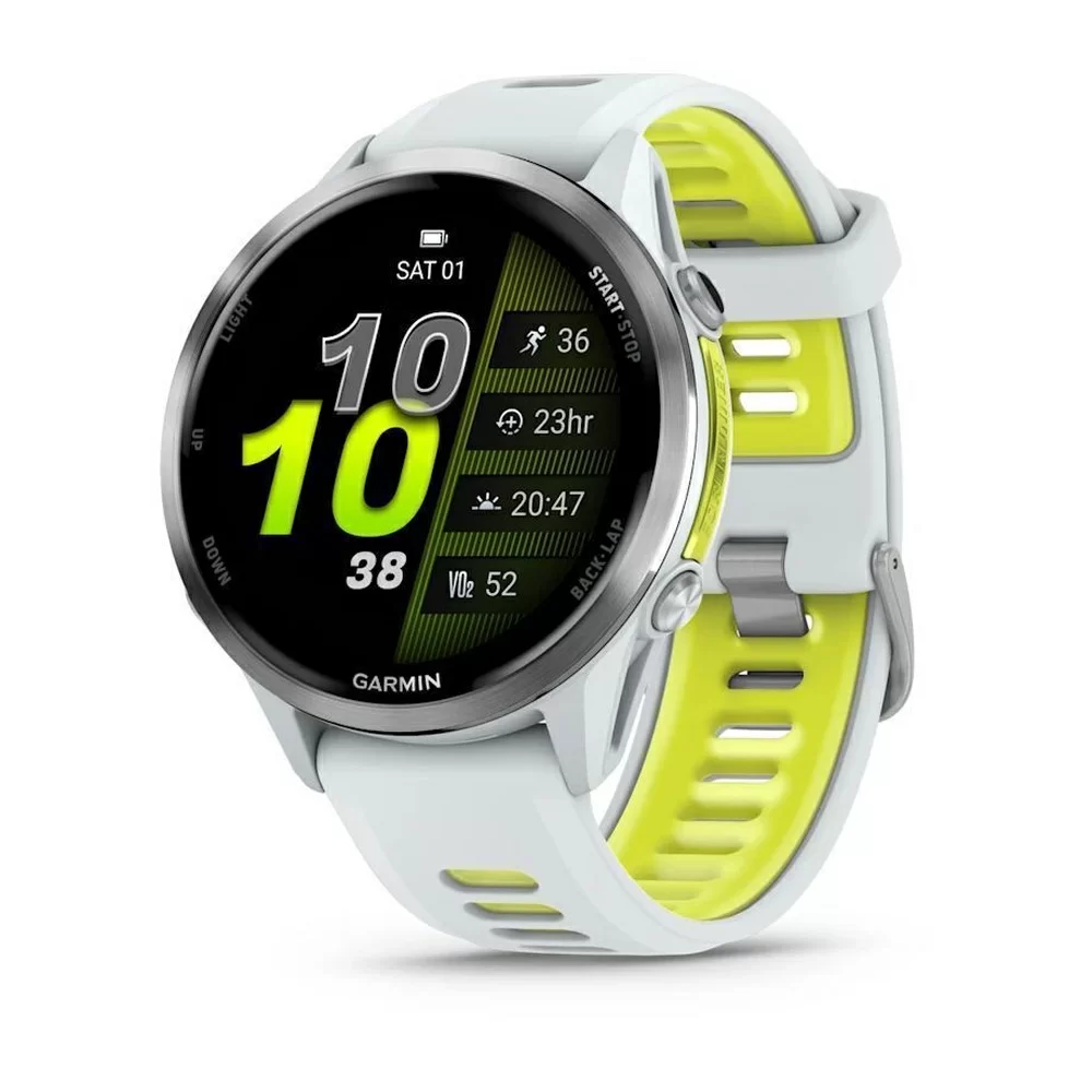 Спортивные часы Garmin Forerunner 570, 42 мм, Titanium Whitestone / Translucent Amp Yellow (Серый с зеленым)