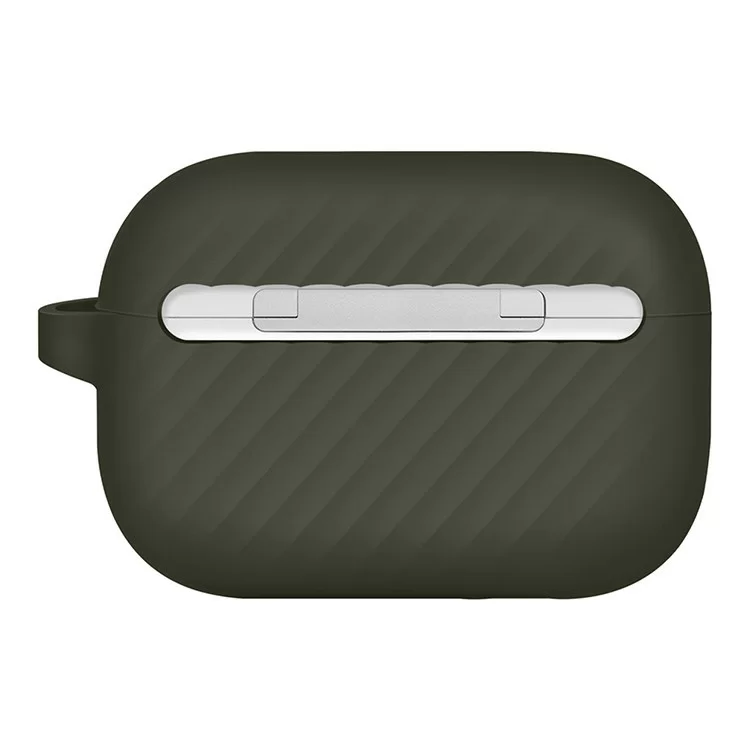 Чехол Uniq Vencer Silicone с карабином и ремешком для AirPods Pro 2 Зелёный