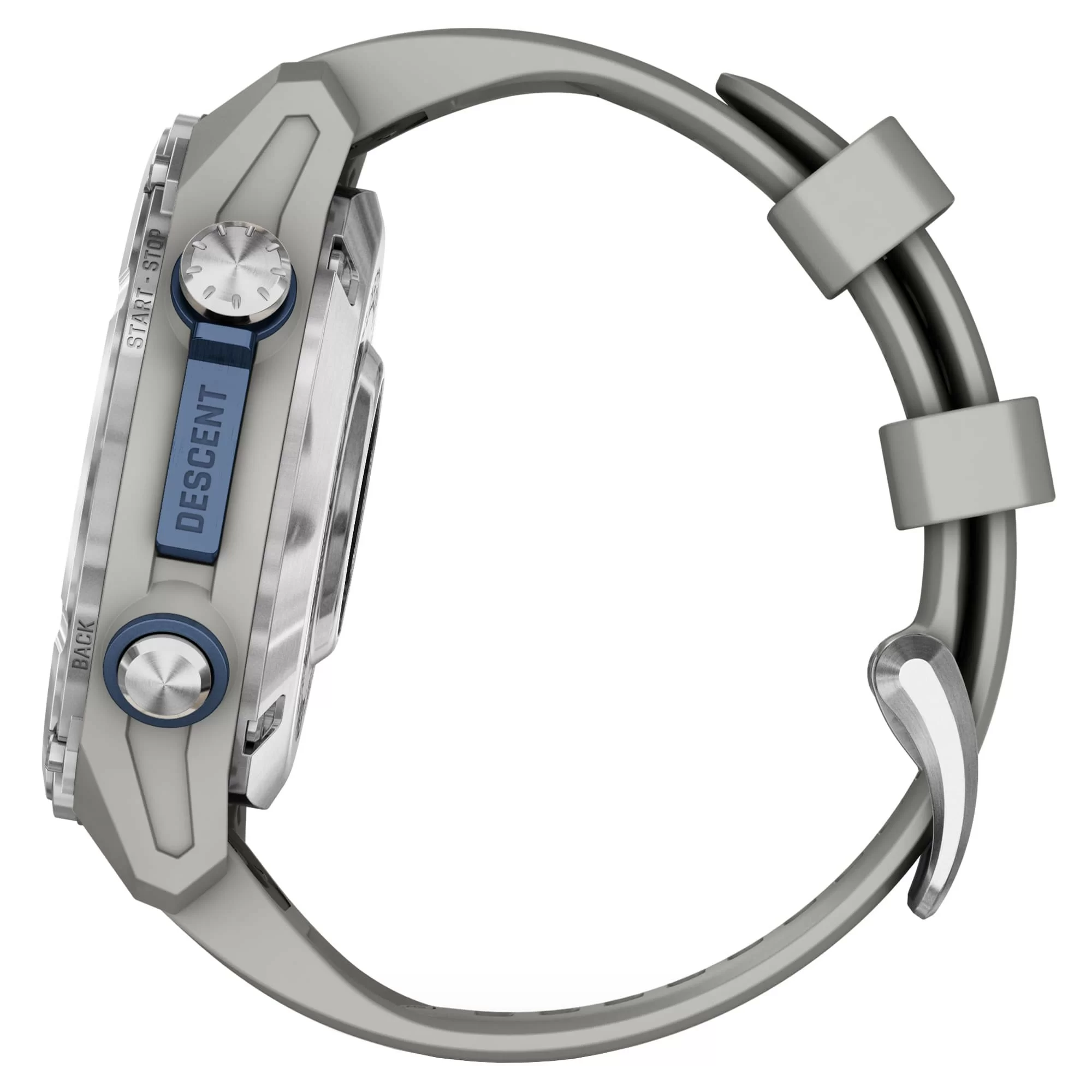 Дайвинг-компьютер Garmin Descent Mk3, 43 мм (Stainless Steel / нержавеющая сталь, Fog Gray Silicone Band / силиконовый ремешок туманно-серый)