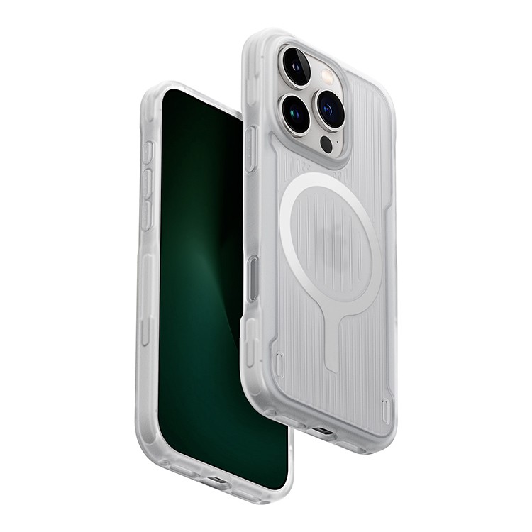 Чехол Uniq Combat Lume для iPhone 16 Белый светящийся (MagSafe)