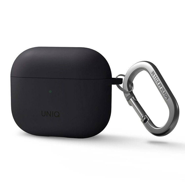 Чехол Uniq NEXO Liquid Silicone с карабином и спортивными крючками для AirPods 3 Серый