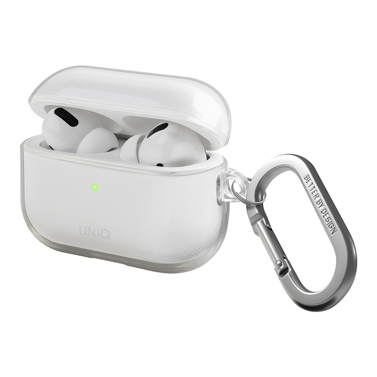 Чехол Uniq Glase TPU с карабином для AirPods Pro 2 Прозрачный