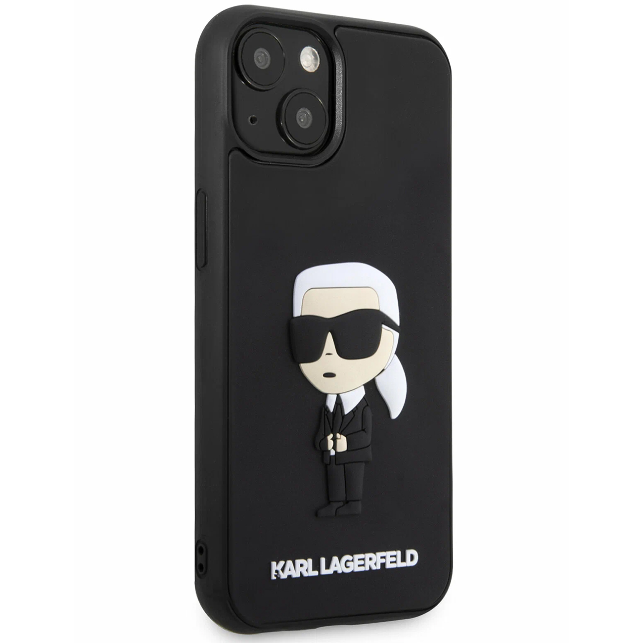 Чехол Lagerfeld для iPhone 13, PU Saffiano NFT Karl & Choupette, жёсткий чёрный