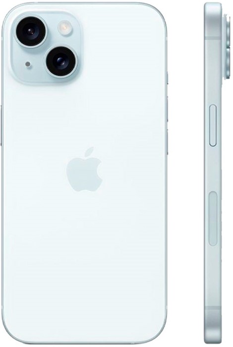 Смартфон Apple iPhone 15, Dual: nano SIM + eSIM, 128 ГБ, Голубой