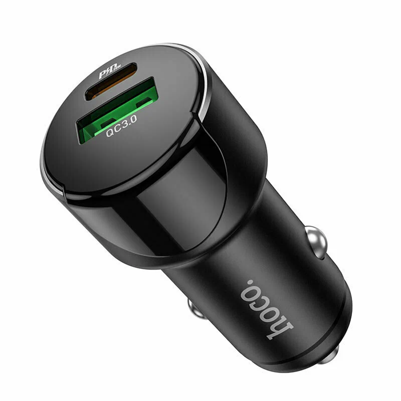 Автомобильное зарядное устройство Hoco Z42, PD20 Вт, QC3.0, USB + Type-C, чёрное