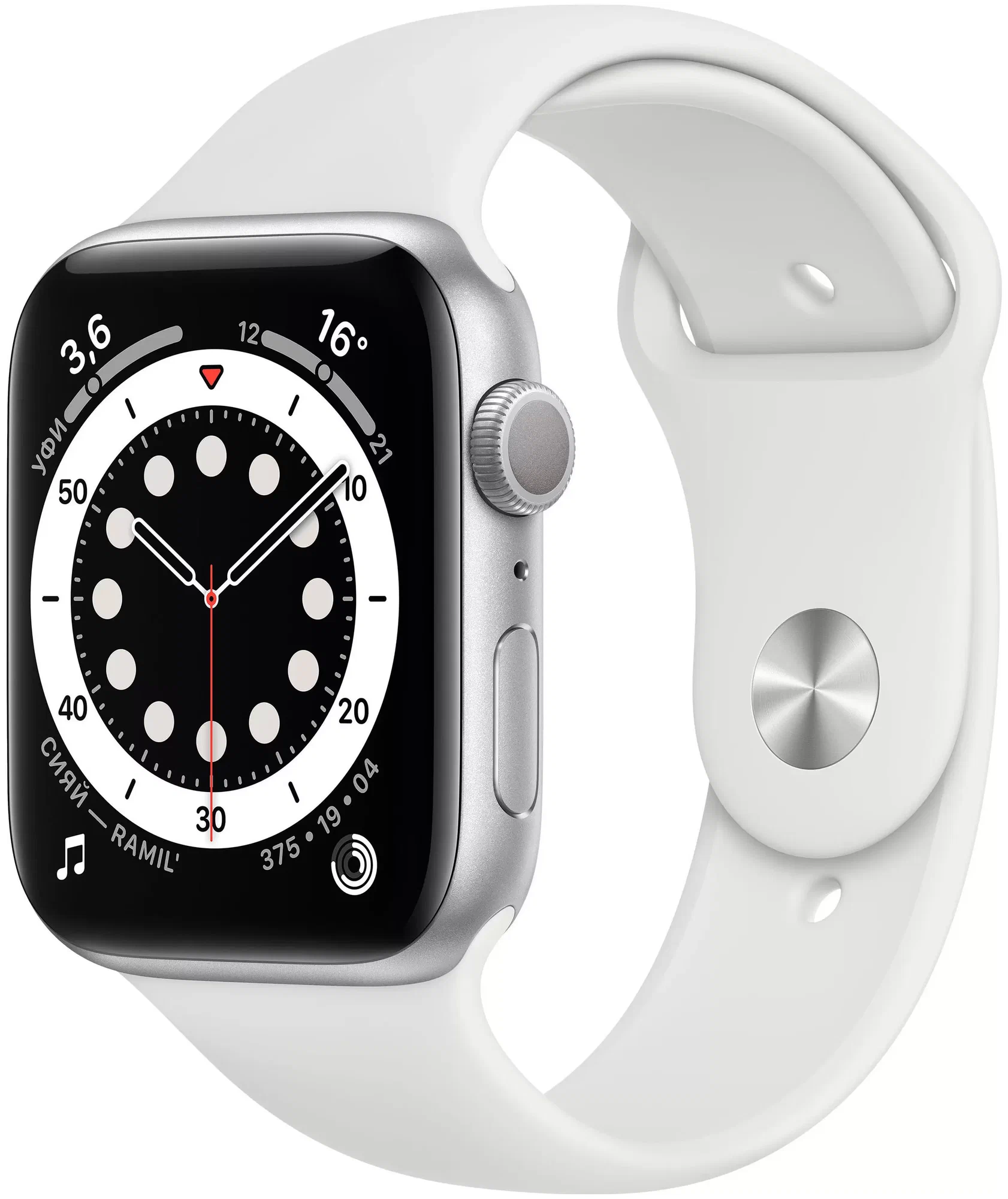 Смарт Часы Apple Watch S6, Серебристый, 44mm / FQ1RN*