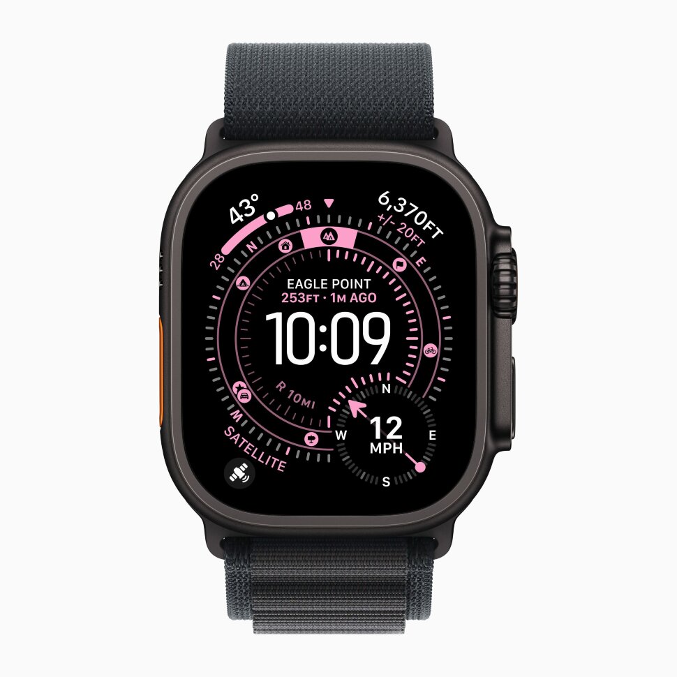 Смарт-часы Apple Watch Ultra 3, 49 мм, ремешок Alpine Loop, Чёрный титан / Black Titanium